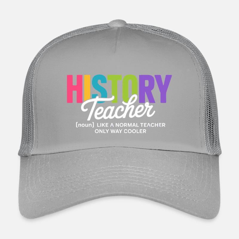 Citation d’un professeur d’histoire avec texte coloré Casquette trucker enfant