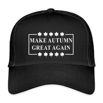 Machen Sie den Herbst wieder großartig - Kinder Trucker-Cap - Schwarz/Schwarz - Vorne