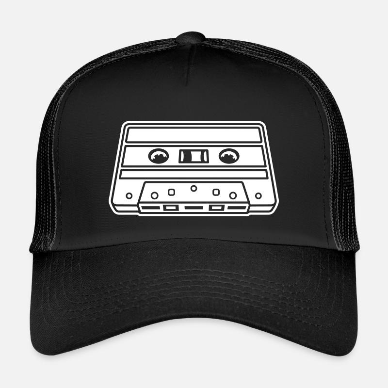 Cassette Perspective – Retro Mixtape Design - Kids’ Trucker Cap - black/black
