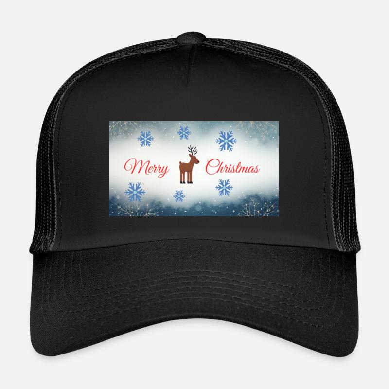 Merry Christmas Reh Motiv mit Schneeflocken Kinder Trucker-Cap