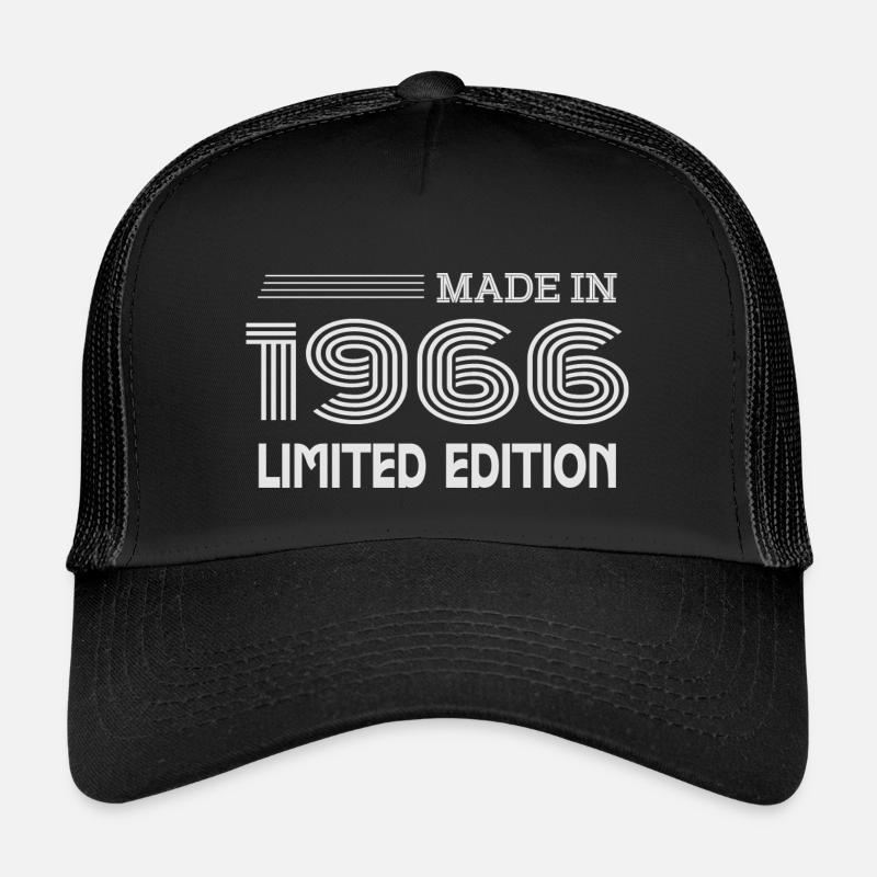 Original 1966 Vintage 1966 Retro-Jubiläum 1966 - Kinder Trucker-Cap - Schwarz/Schwarz