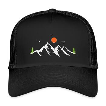 Gebirge - Kinder Trucker-Cap - Schwarz/Schwarz - Vorne
