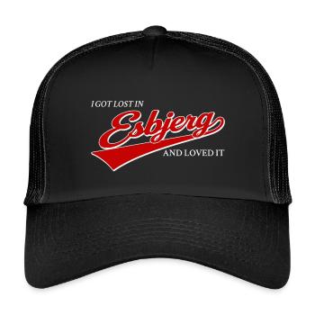 Ich habe mich in Esbjerg verlaufen und es geliebt - Kinder Trucker-Cap - Schwarz/Schwarz - Vorne