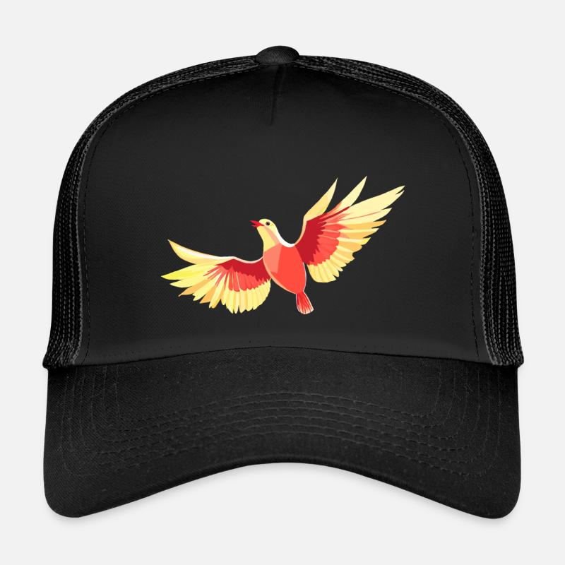 Vogel, der am Himmel schwebt - Kinder Trucker-Cap - Schwarz/Schwarz