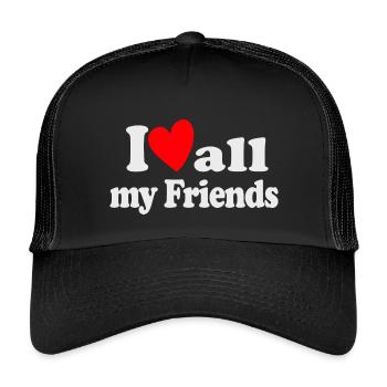 J’aime tous mes amis - Casquette trucker enfant - noir/noir - Devant