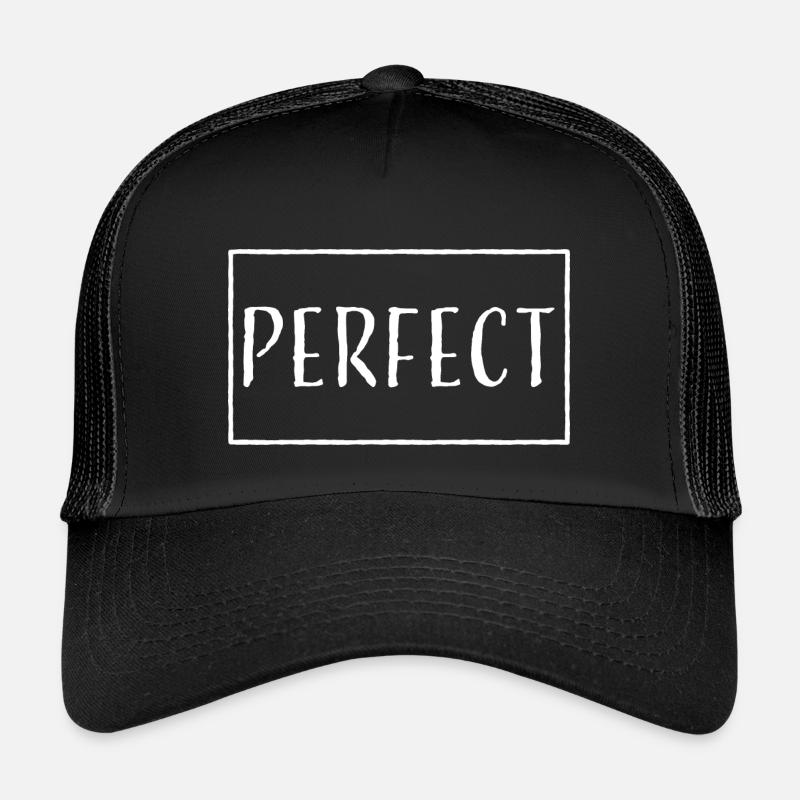 Perfect Tshirt design white - Kids’ Trucker Cap - black/black
