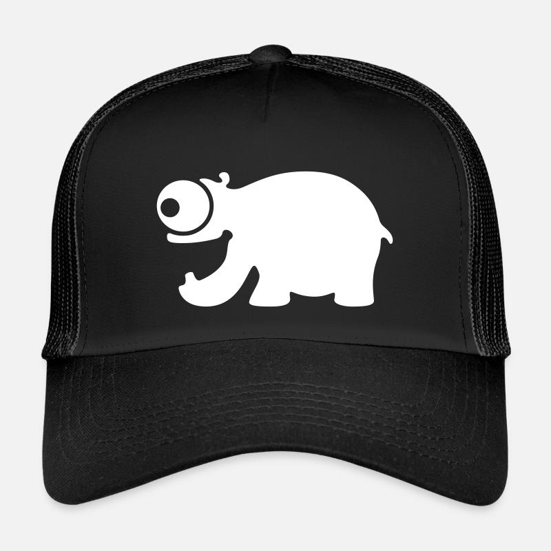 Funny hippo - Kids’ Trucker Cap - black/black