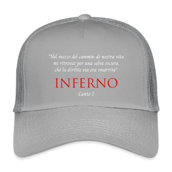 Inferno Canto I Divine Comedy Nel mezzo del cammin - Casquette trucker enfant - gris clair - Devant
