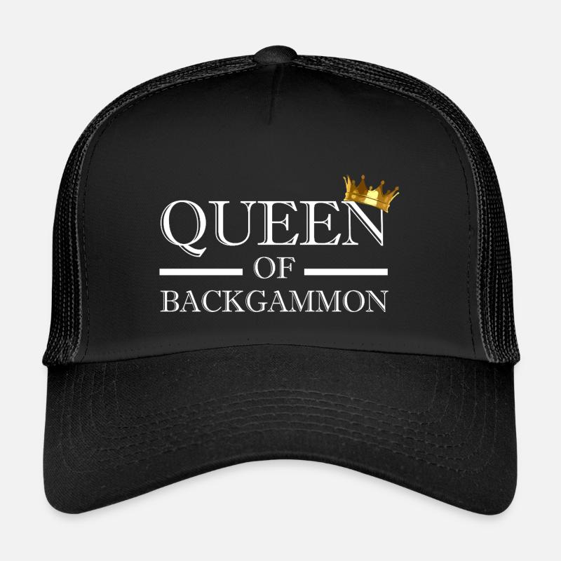 Queen Of Backgammon - Kinder Trucker-Cap - Schwarz/Schwarz