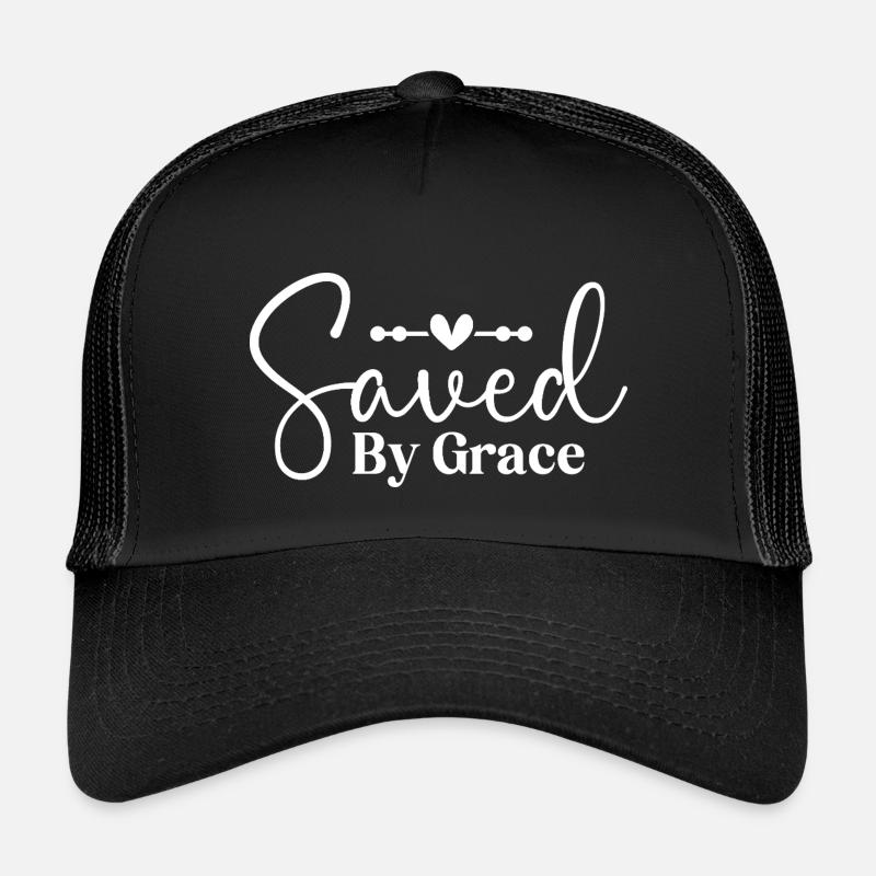 Saved By Grace - Kids’ Trucker Cap - black/black