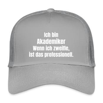 Ich bin Akademiker Zitat Shirt - Kinder Trucker-Cap - Hellgrau - Vorne