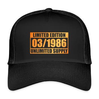 40th Anniversary Limited Edition - ꝏ Supply 03/1986 - Kids’ Trucker Cap - black/black - Front