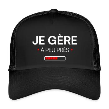 Ich komme mit modernem Humor ziemlich gut zurecht. - Kinder Trucker-Cap - Schwarz/Schwarz - Vorne