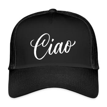 Ciao Italienisch Hallo Auf Wiedersehen Besuch Ital - Kinder Trucker-Cap - Schwarz/Schwarz - Vorne