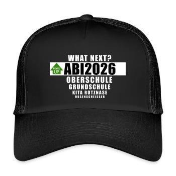 Abi2026 - what next? - Kinder Trucker-Cap - Schwarz/Schwarz - Vorne