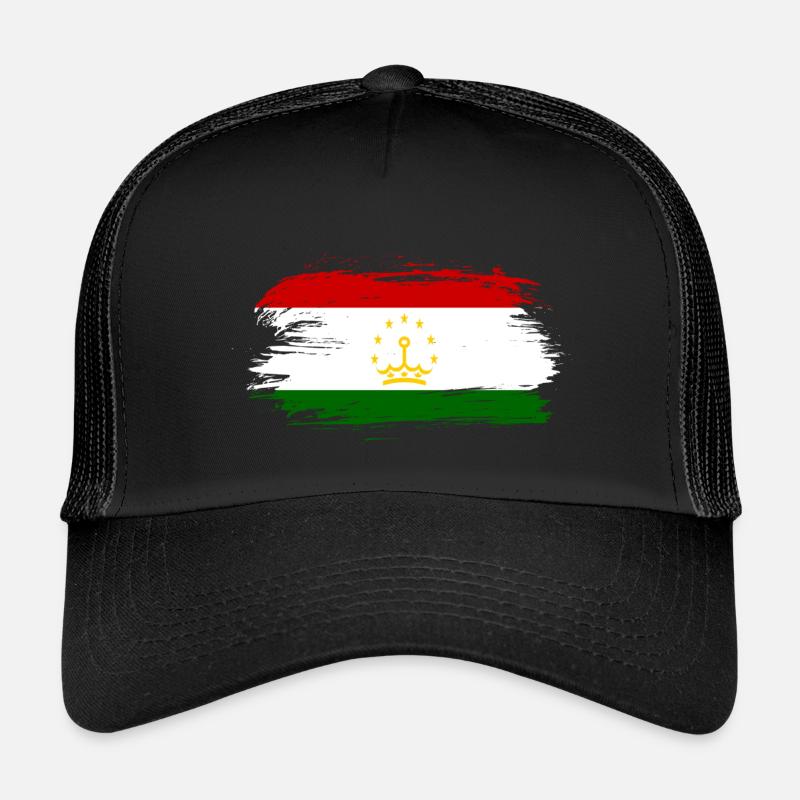 Tadschikistan Flagge - Kinder Trucker-Cap - Schwarz/Schwarz