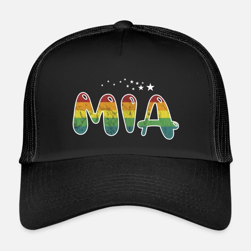 Vorname Mia Mädchenname Namensgeschenk - Kinder Trucker-Cap - Schwarz/Schwarz