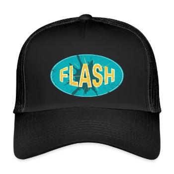 FLASH EMBLEM - Kinder Trucker-Cap - Schwarz/Schwarz - Vorne