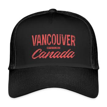 Vancouver, Canada, Vintage Print - Casquette trucker enfant - noir/noir - Devant