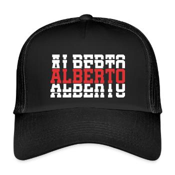 Alberto t-shirt t-shirt idée cadeau texte empilé - Casquette trucker enfant - noir/noir - Devant
