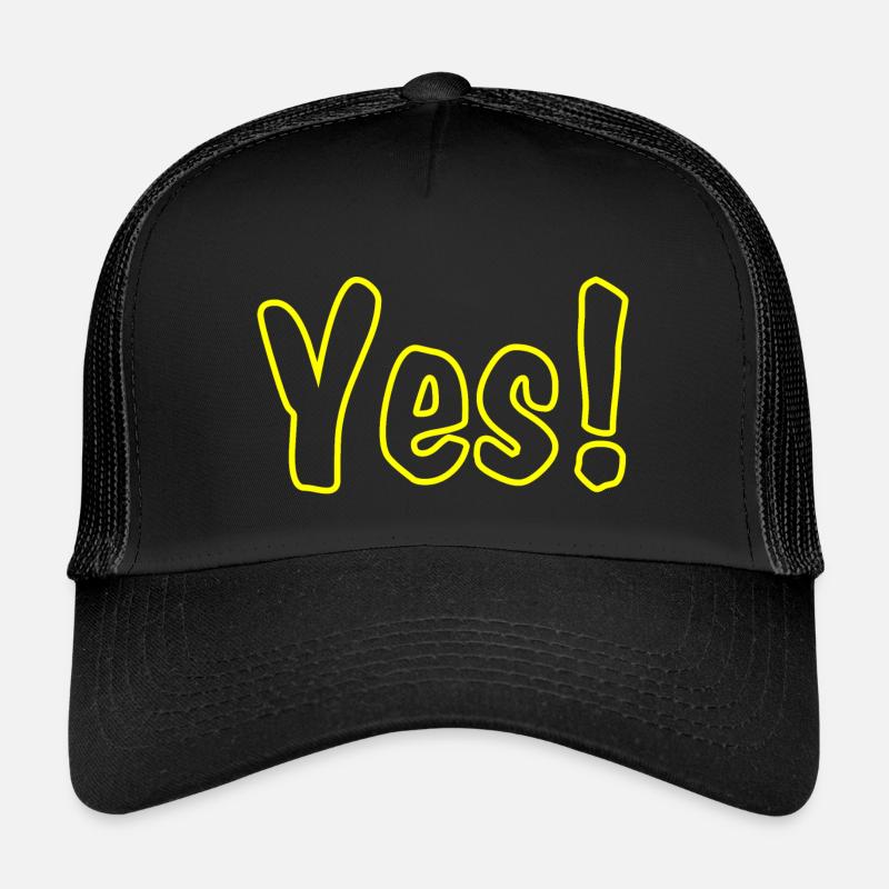 Yes Yellow - Kinder Trucker-Cap - Schwarz/Schwarz