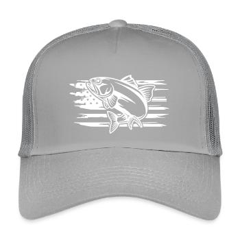 Dynamische Fisch-Bewegungsgrafik - Kinder Trucker-Cap - Hellgrau - Vorne