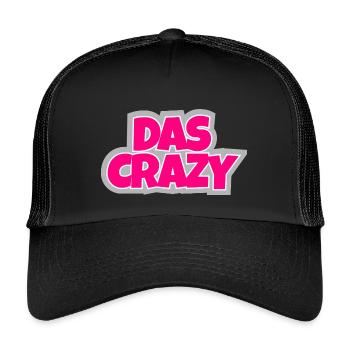 Das Crazy - verrückt, auffällig und einfach witzig - Kinder Trucker-Cap - Schwarz/Schwarz - Vorne