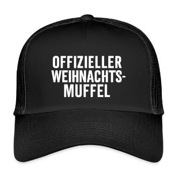 Offizieller Weihnachtsmuffel - Kinder Trucker-Cap - Schwarz/Schwarz - Vorne