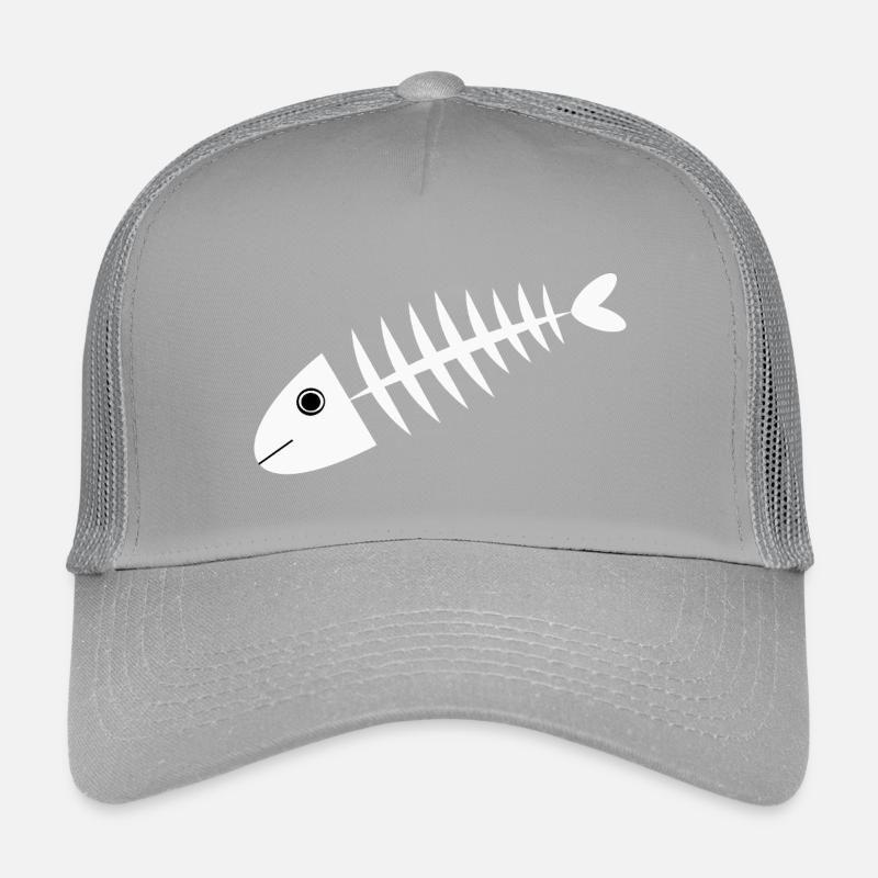 Fish White Herringbone Gift Angler Kids’ Trucker Cap