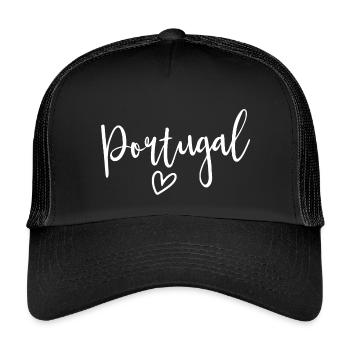 Portugal – Cœur de femmes, Love Portugal - Casquette trucker enfant - noir/noir - Devant