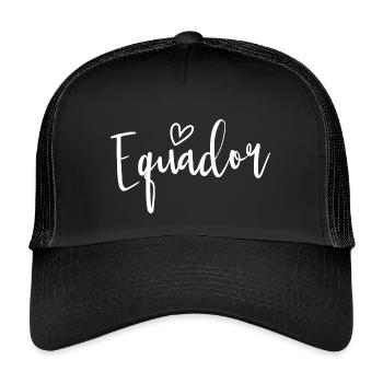 Ecuador Heart Women's Love Ecuador - Kids’ Trucker Cap - black/black - Front