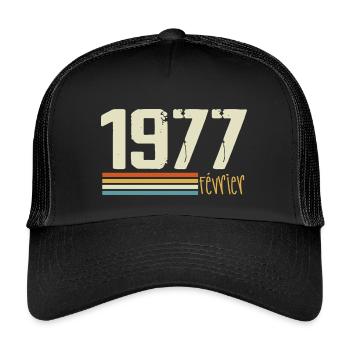 Februar 1977 – Februar 1977 Jubiläum 1977 - Kinder Trucker-Cap - Schwarz/Schwarz - Vorne