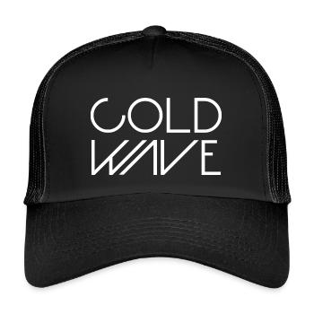 Cold Wave Minimalist Typography - Kids’ Trucker Cap - black/black - Front