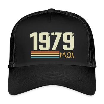 Mai 1979 - Casquette trucker enfant - noir/noir - Devant