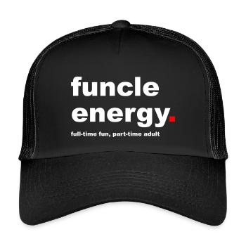 Lustiger Funcle-Slogan - Kinder Trucker-Cap - Schwarz/Schwarz - Vorne