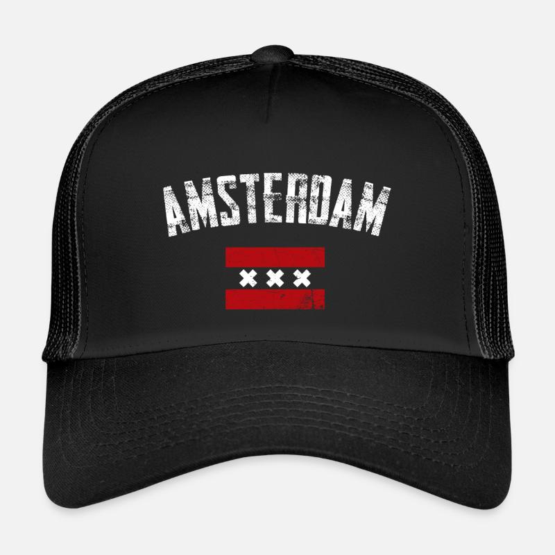 Amsterdam Bold Crest Tee - Casquette trucker enfant - noir/noir