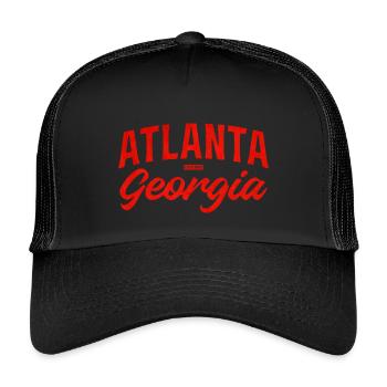 Atlanta Georgia Script Logo - Kinder Trucker-Cap - Schwarz/Schwarz - Vorne