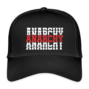 t-shirt Anarchy t-shirt gift idea stacked text - Kids’ Trucker Cap - black/black - Front