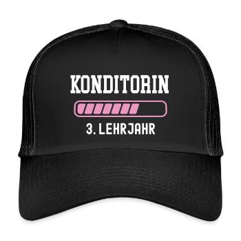 Confectioner training 3 year apprenticeship third year - Kids’ Trucker Cap - black/black - Front
