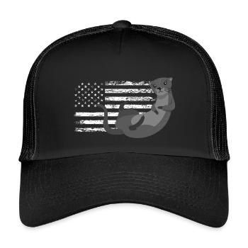 Seeotter Cartoon Amerikanisch - Kinder Trucker-Cap - Schwarz/Schwarz - Vorne