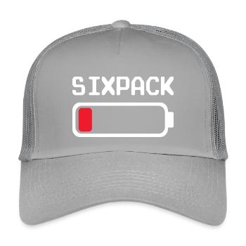 Six-pack – Tenue amusante avec une batterie faible - Casquette trucker enfant - gris clair - Devant
