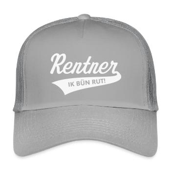 Rentner – Ik Bün Rut! (Plattdeutsch / White) - Kinder Trucker-Cap - Hellgrau - Vorne