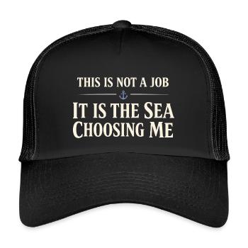Seemannschaftsgeschenk Für Deckhand Ocean Work - Kinder Trucker-Cap - Schwarz/Schwarz - Vorne