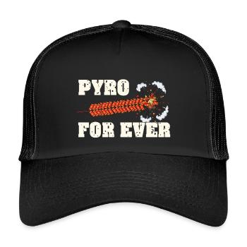 Pyro For Ever Böllerkette - Kinder Trucker-Cap - Schwarz/Schwarz - Vorne