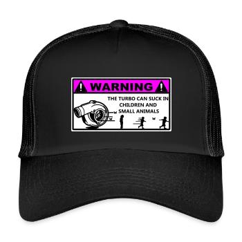 Turbo Warning Kids - Kinder Trucker-Cap - Schwarz/Schwarz - Vorne