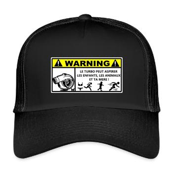Warning - Casquette trucker enfant - noir/noir - Devant