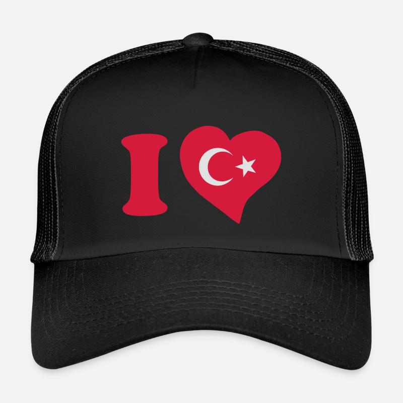 i_love_turkey_2clr Kids’ Trucker Cap