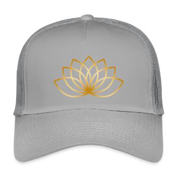 filigree stylized golden flower symbol - Kids’ Trucker Cap - light grey - Front