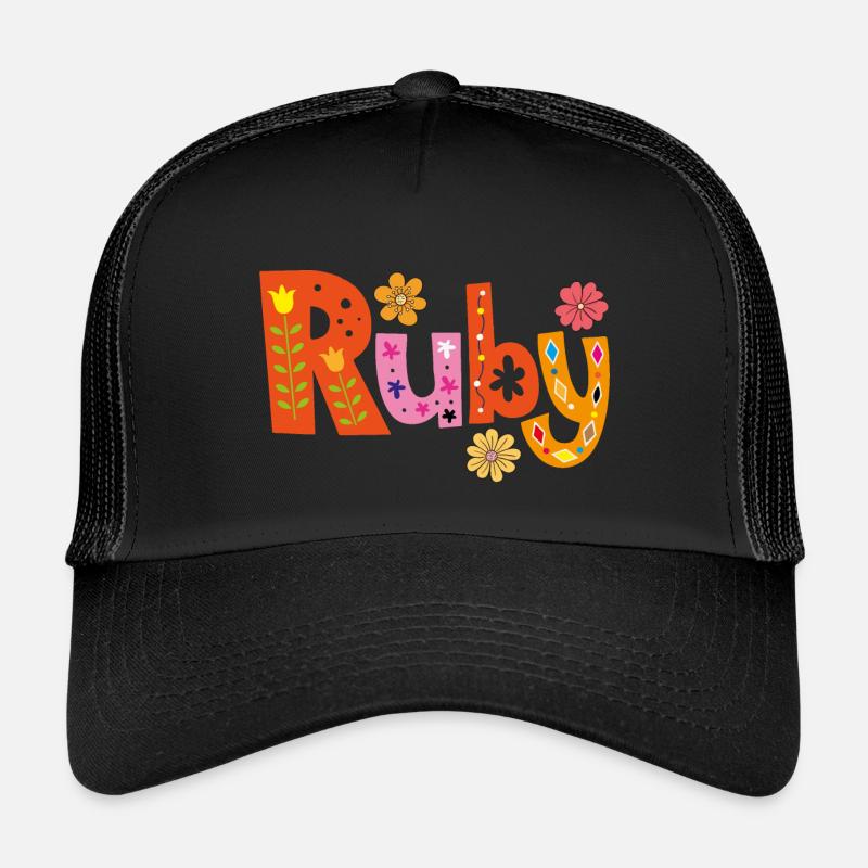 Personalisierter Ruby-Name Kinder Trucker-Cap