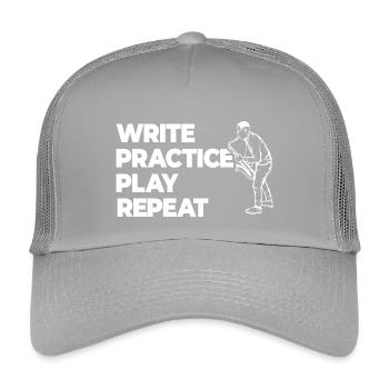 Writing, practicing, playing, repeating - Kids’ Trucker Cap - light grey - Front